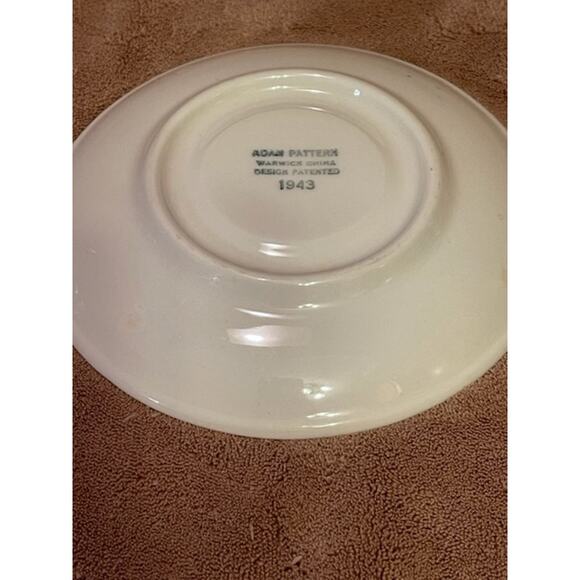 Vintage Warwick China Co.  (1943) Adam Pattern  6" Saucer - Picture 4 of 4
